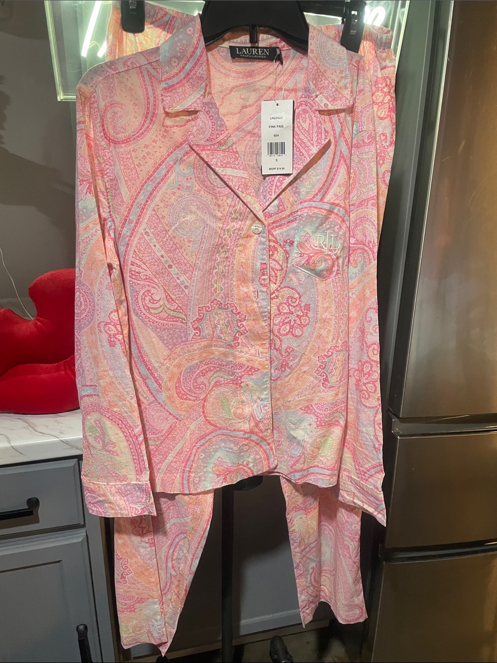 Lauren Ralph Lauren Pink Multi Paisley Pajama Set